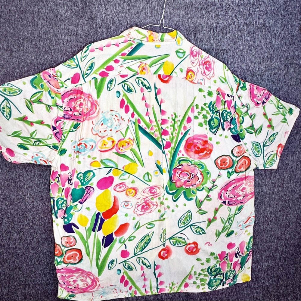 Vintage JAMS WORLD Men’s ENCHANTED Print Hawaiian Shirt Sz XL Floral 80s Rayon - Picture 5 of 10